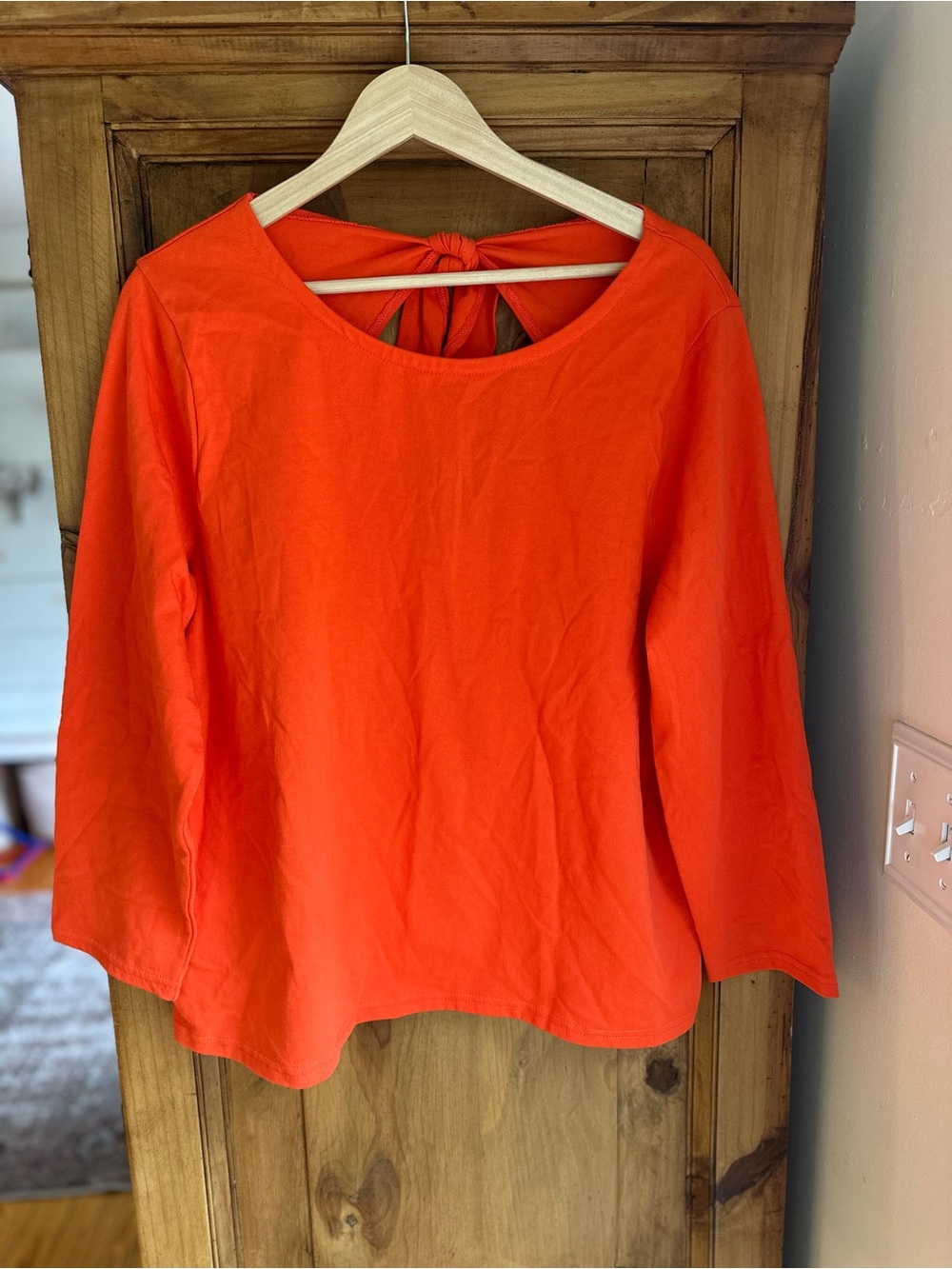 J.Crew Orange Tie-Back Long Sleeve Top